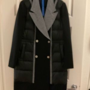 Kit and Ace Ashford Trench Long Coat/Jacket black/grey/gray women’s 10